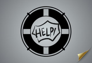 War Clicks help guide icon showing a life ring symbol for player support in the idle war game